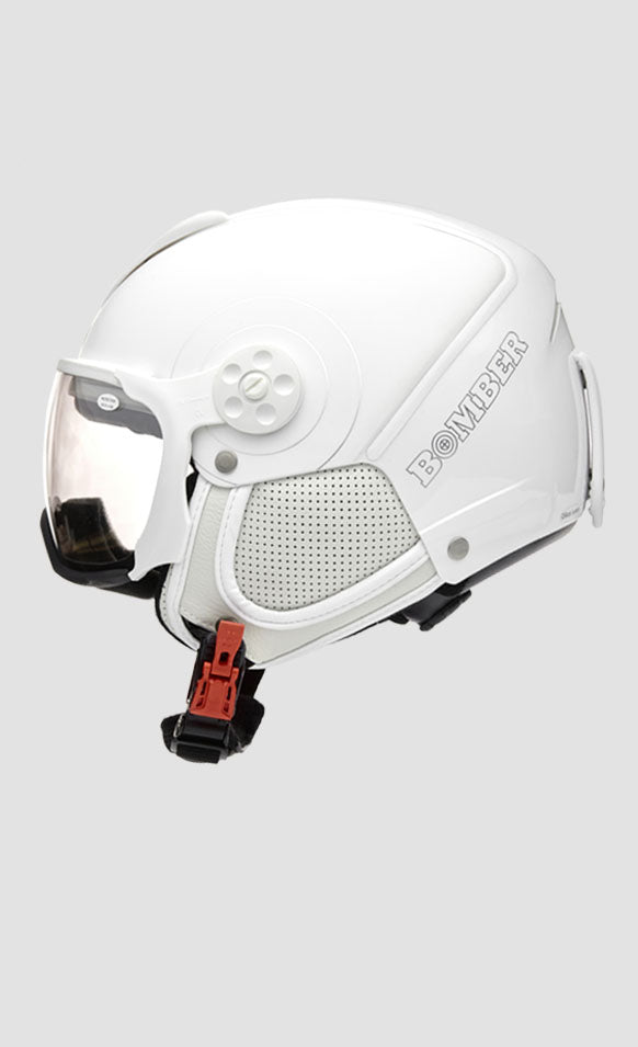 bomber style motorcycle helmet Stealth ABS Helmet White – Bomber Ski
