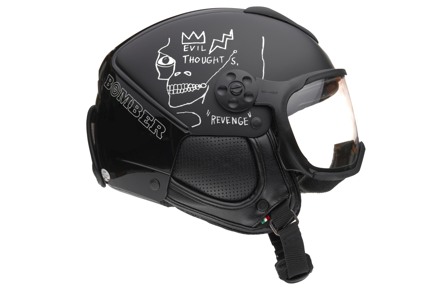 Bomber Ski Basquiat Evil Thoughts White Helmet - Black
